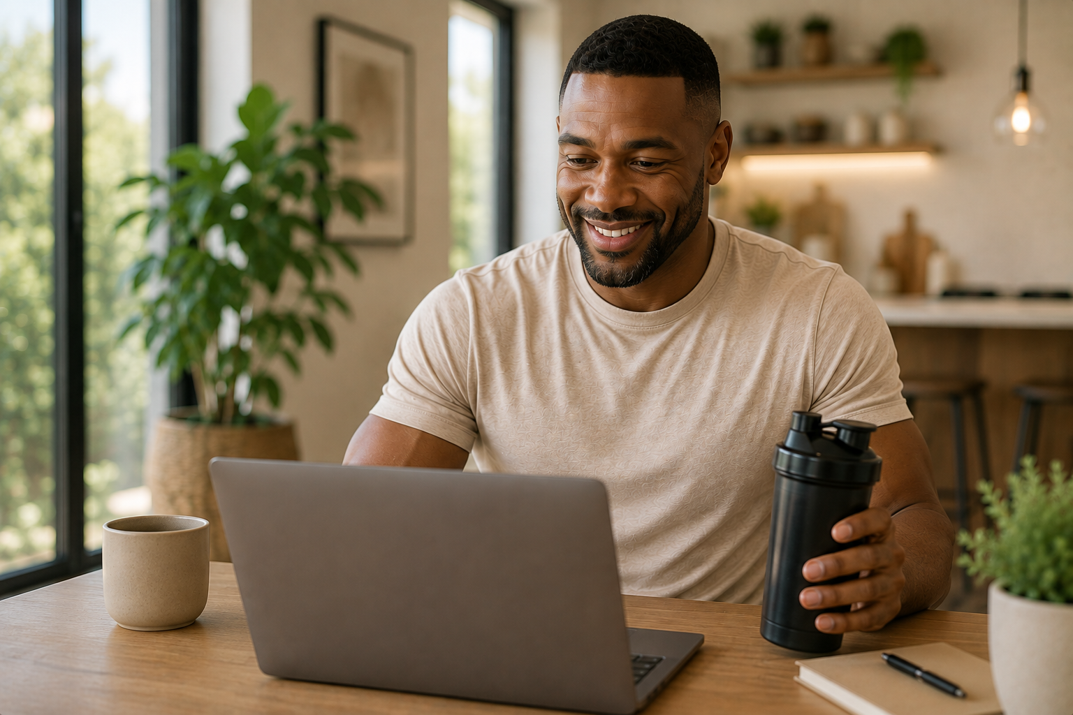 Adult man living an active healthy lifestyle